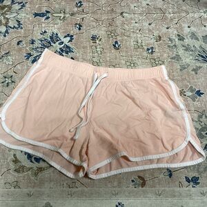 JOE BOXER Women's Peach Dolphin Shorts White Trim Drawstring Lounge Sleepwear